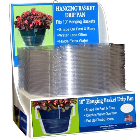 CWP Plastics Plastic Hanging Basket Drip Pan Clear HB-1150S